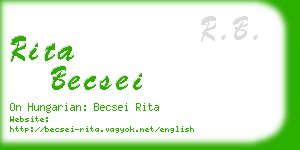 rita becsei business card